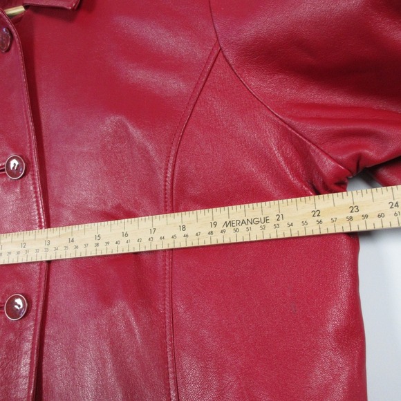 Wilsons Leather Thinsulate Coat Women 1X XL Red Button Front Luxury Genuine 1326 - Picture 12 of 16